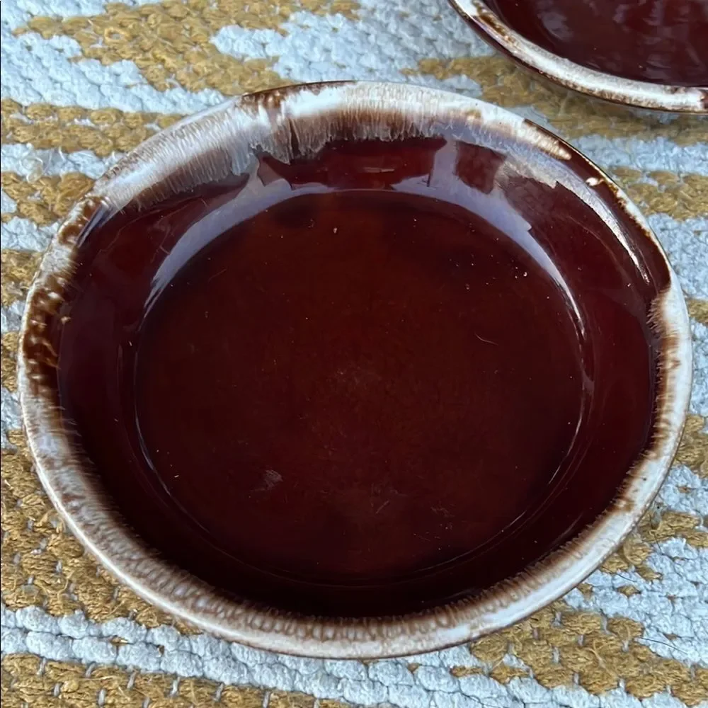 Vintage McCoy Brown Drip Glaze Plates Set of 2 6.5